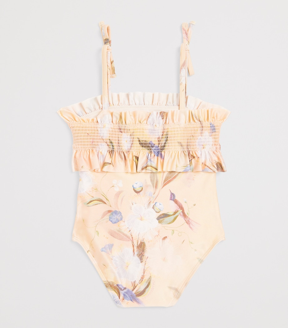 Cascadian Shirred Swimsuit (2-12 Years) CREAM FLORAL Image 2