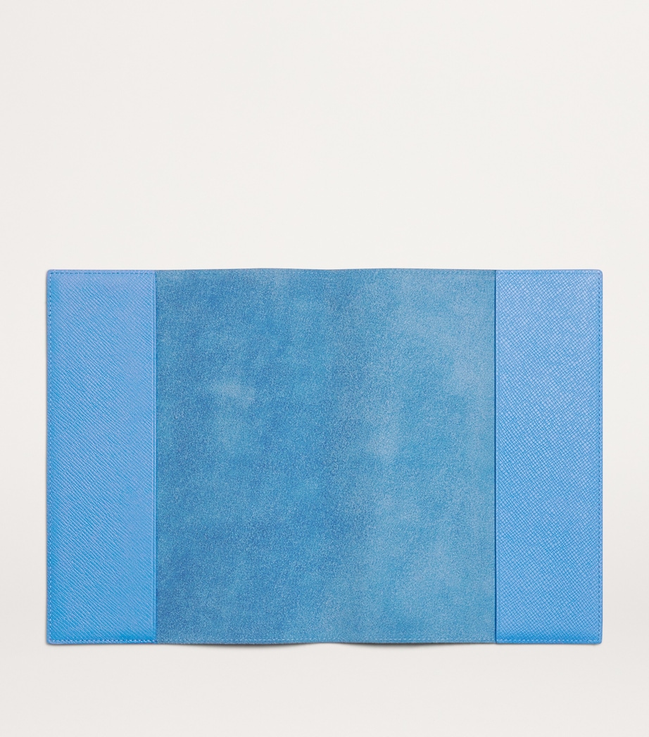 Harrods Leather Refillable Sleeve and Notepad Blue Image 2