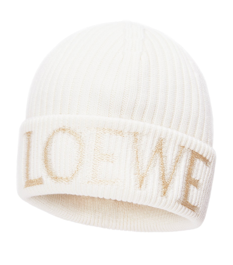 Wool Logo Beanie WHITE Image 1
