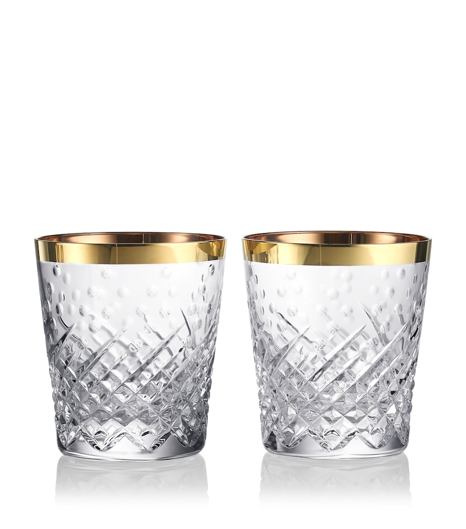 Set of 2 Gilded Crystal Celebrations Tumblers (340ml) CLEAR Image 1