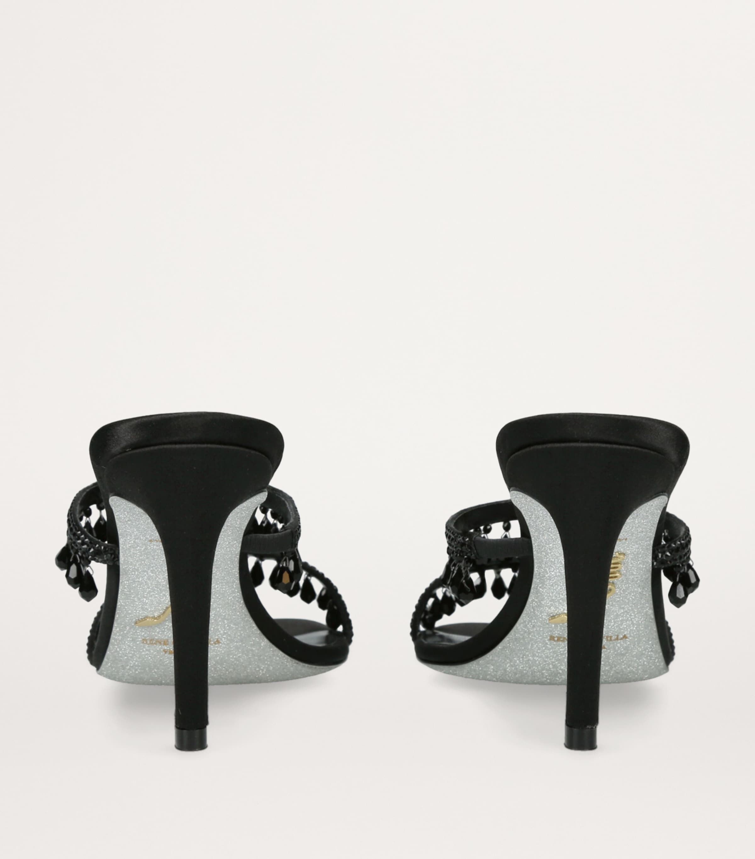 Embellished Chandelier Heeled Mules 80 BLACK Image 2