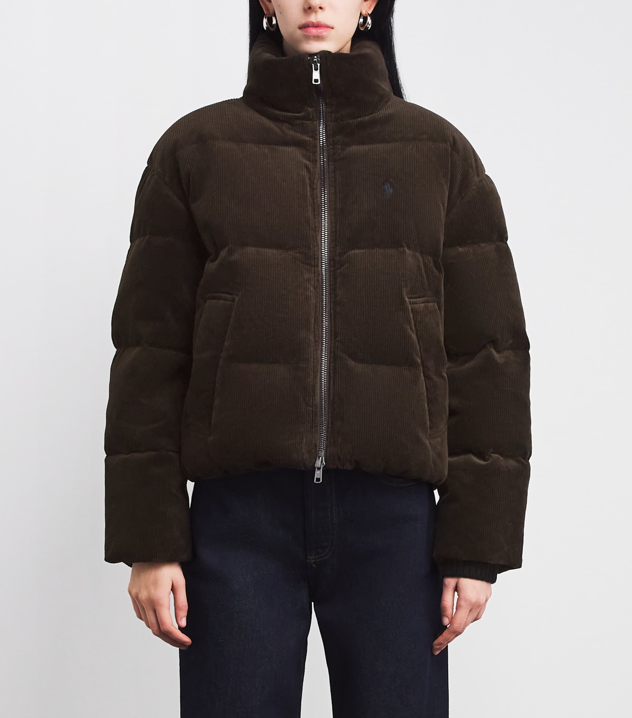 Stretch-Cotton Corduroy Puffer Jacket DARK BEECH Image 3