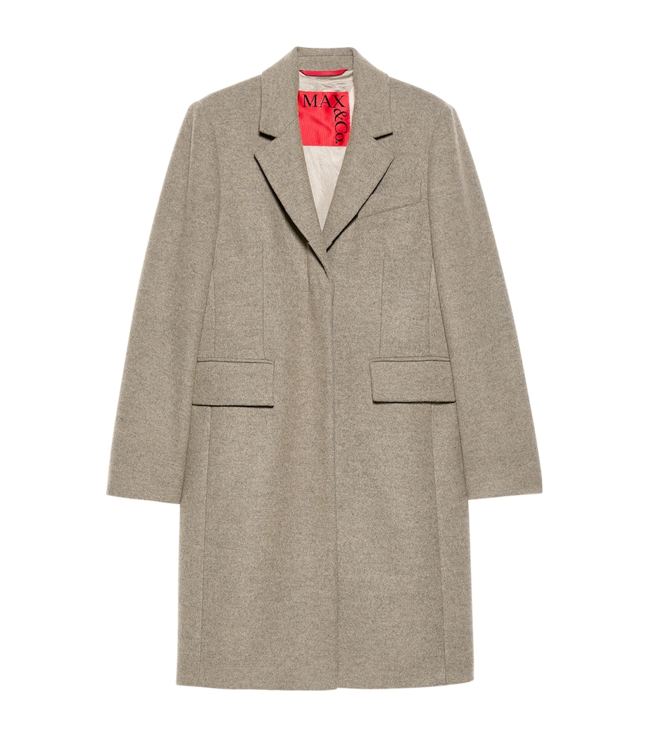 MAX&Co. Womens Virgin Wool-Blend Coat Melange Grey Image 1