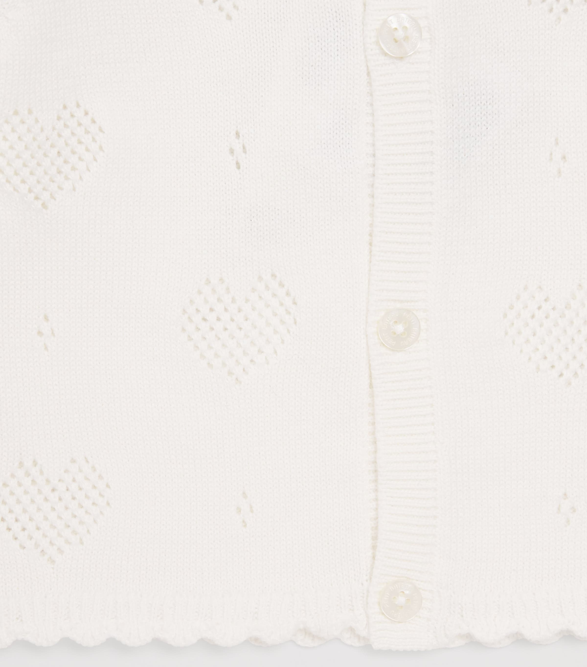 Cotton Cardigan (3-24 Months) MARSHMALLOW Image 3