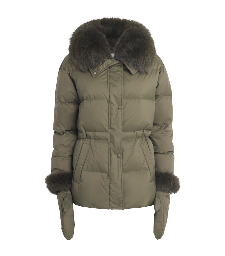 Yves Salomon Womens Down Fur-Trim Technical Puffer Jacket Image 1