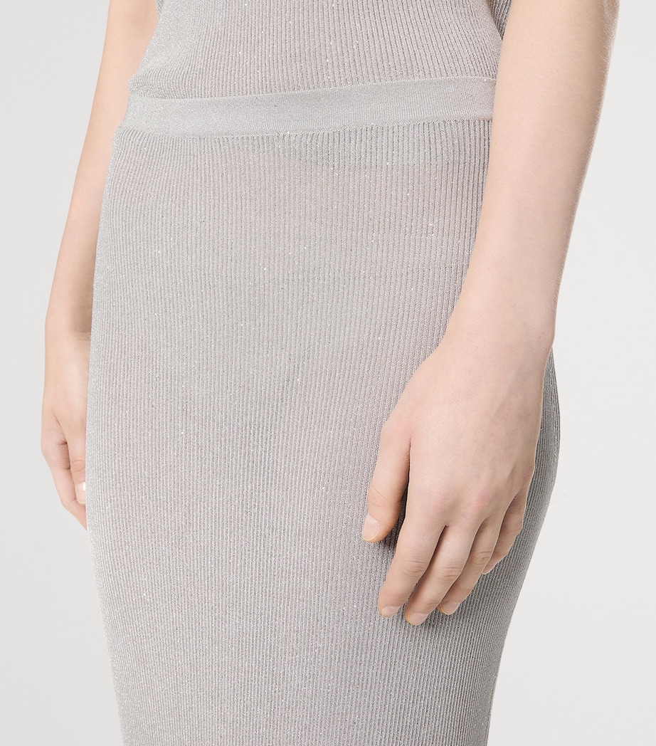TOM FORD Womens Knitted Micro-Sequin Maxi Skirt Taa Image 5