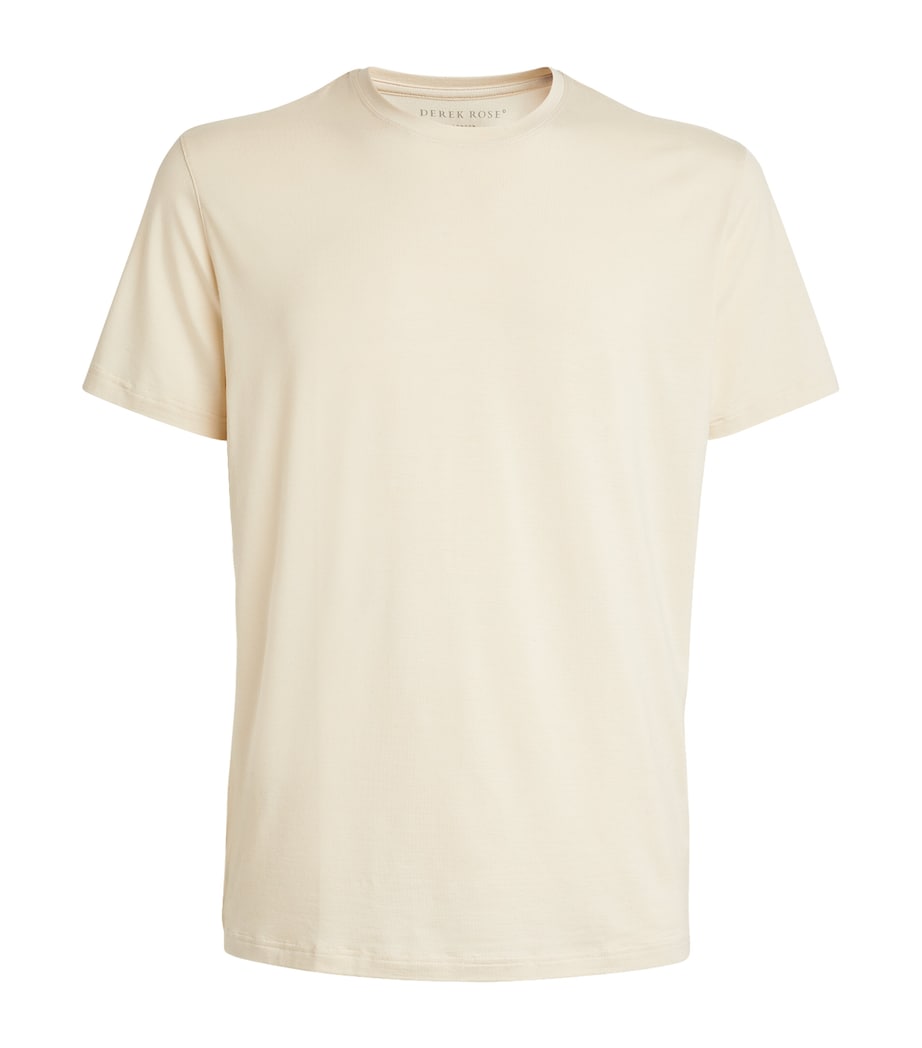 Derek Rose Mens Stretch-Modal Basel T-Shirt Neutral Image 1