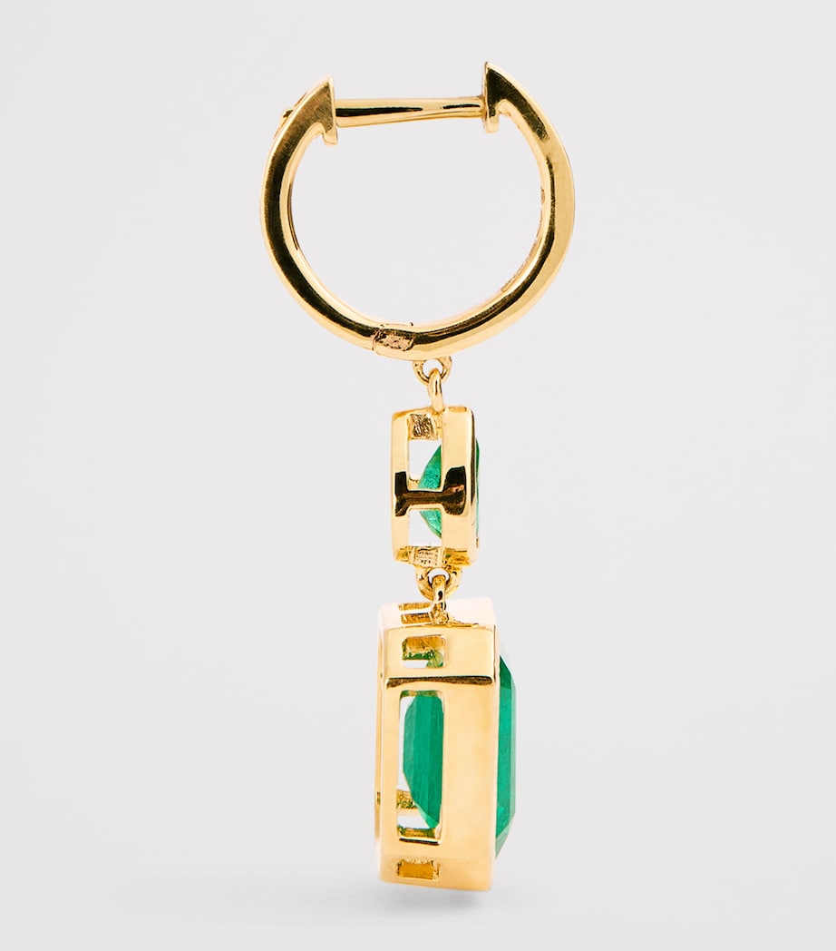 Yellow Gold and Emerald Drop Earrings YELLOW GOLD Image 4