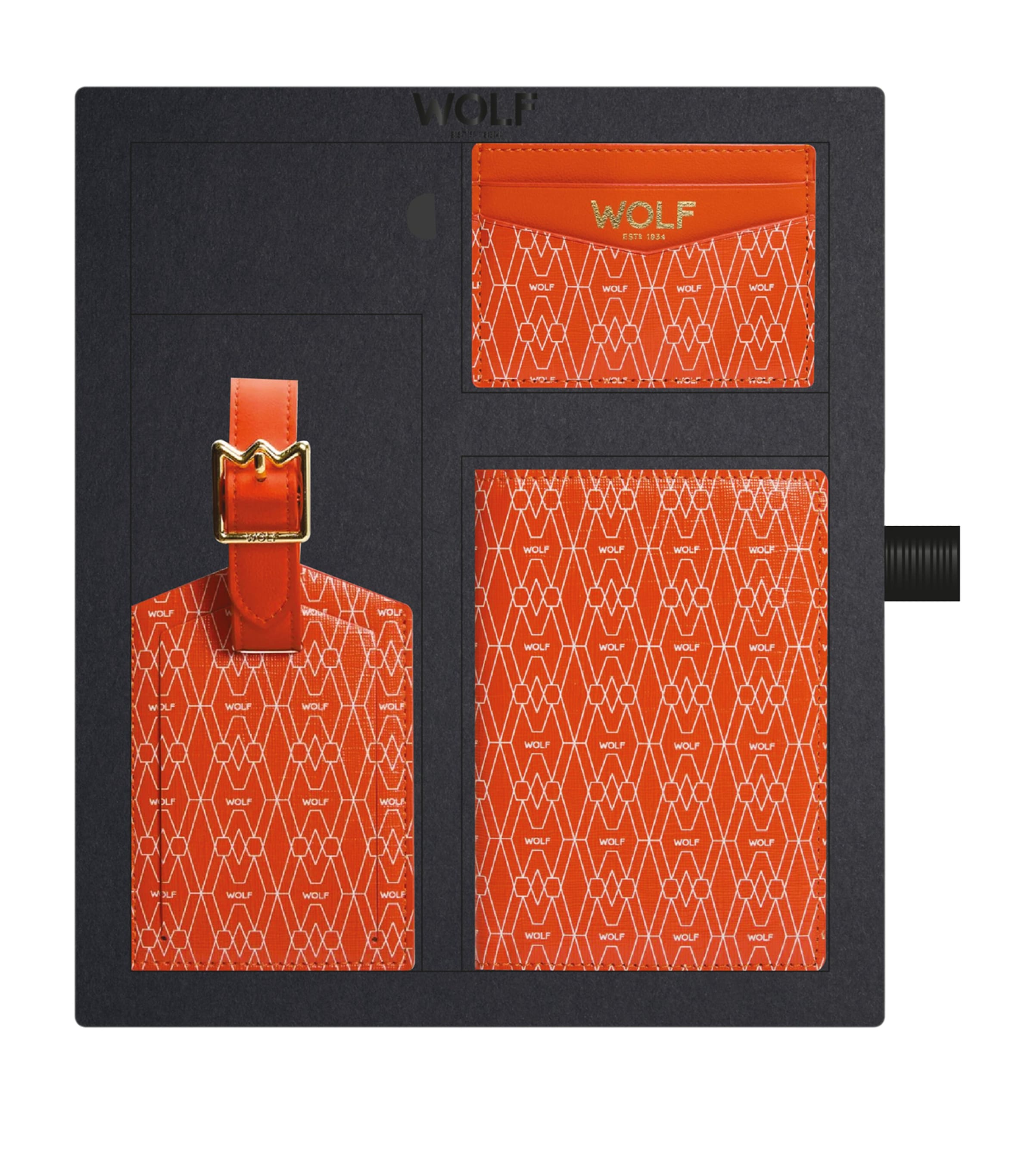 WOLF Signature Passport Holder, Card Holder and Luggage Tag Gift Set Orange Image 1