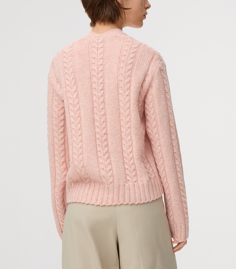 Wool Cable-Knit Sweater PINK Image 4