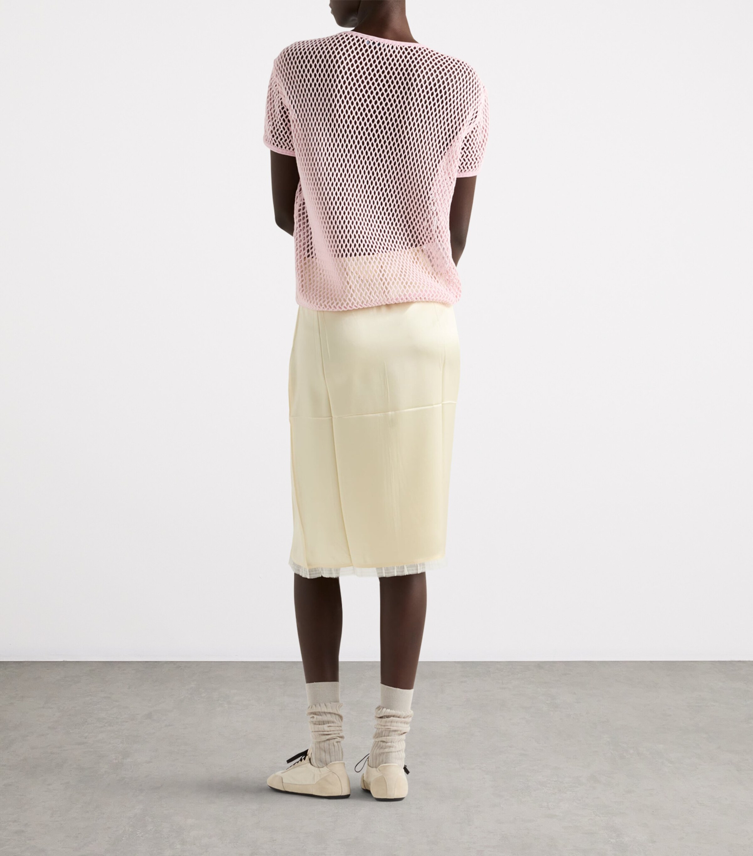 Prada Womens Cotton Mesh T-Shirt Image 5