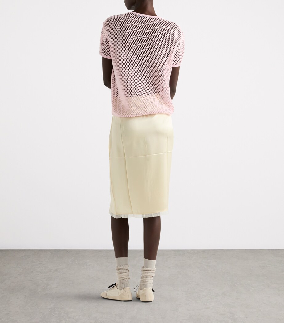 Prada Womens Cotton Mesh T-Shirt Image 5