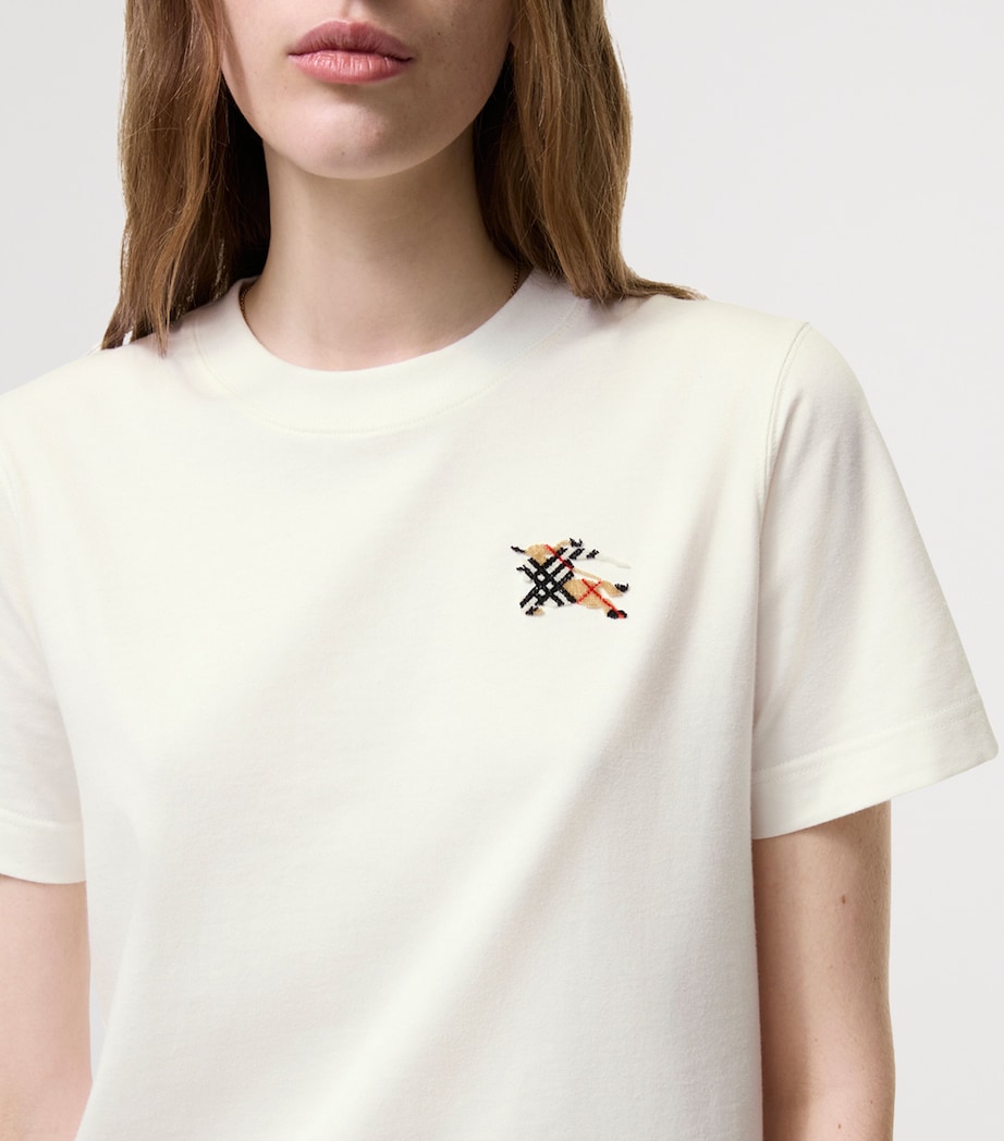 Burberry Womens Cotton EKD T-Shirt Chalk Image 3