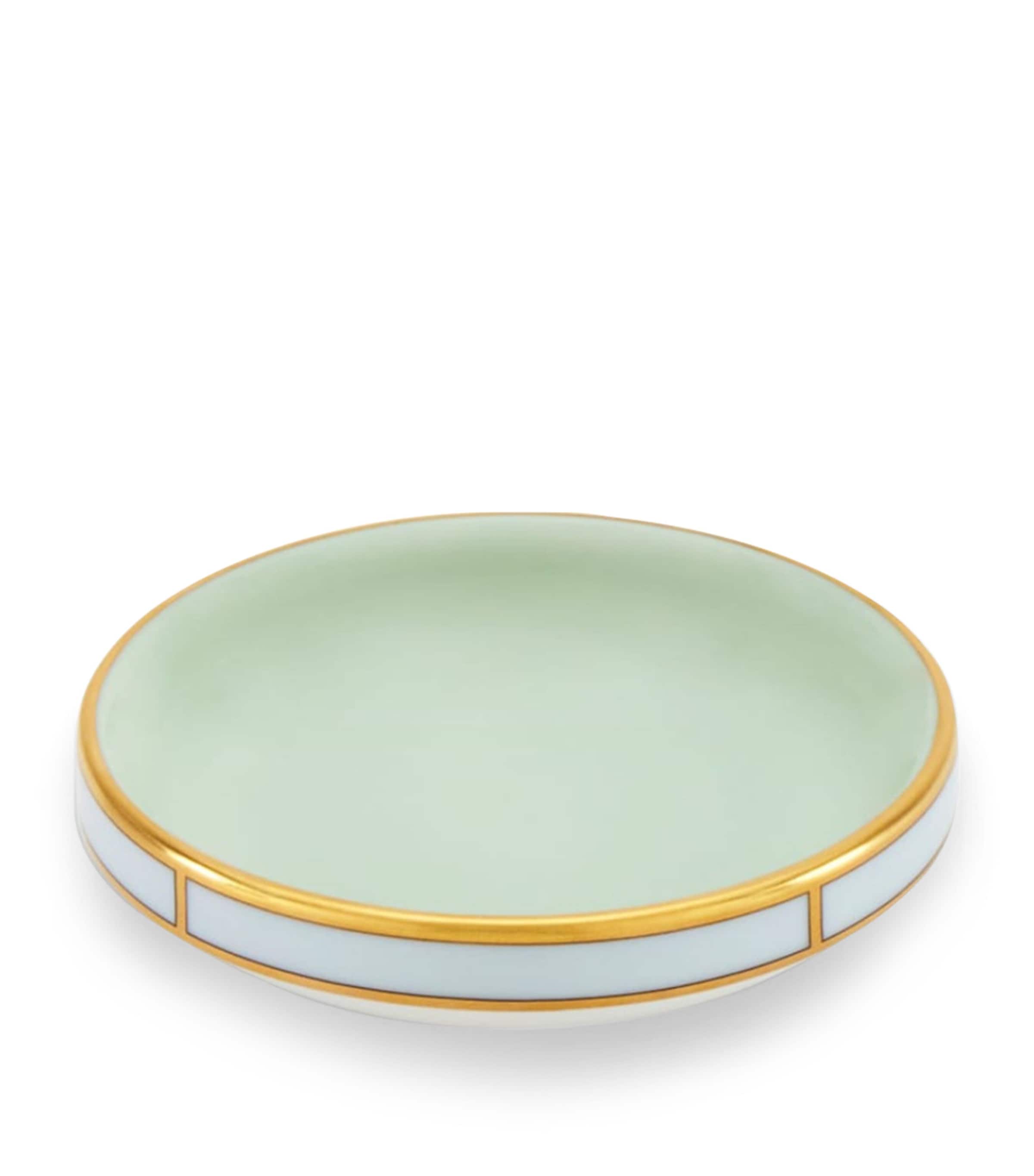 GINORI 1735 Porcelain Colonna Diva Verde Butter Dish (10cm) Image 4
