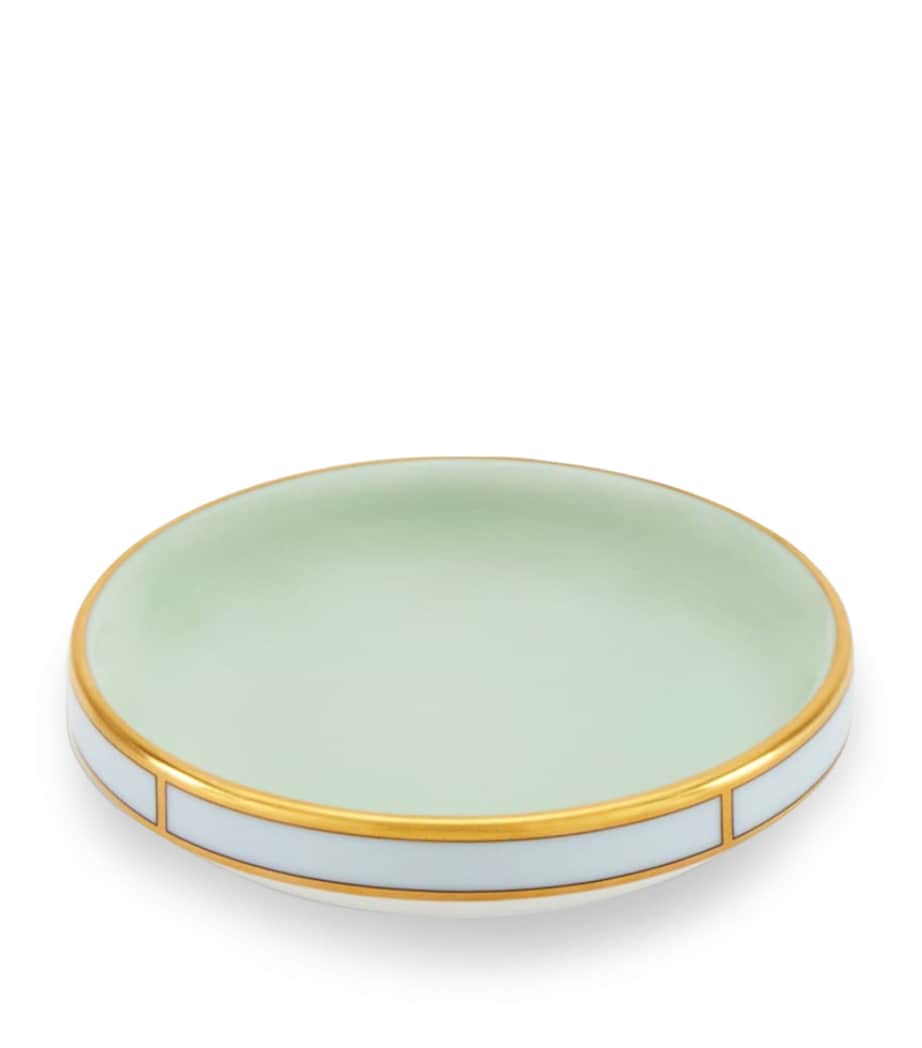 GINORI 1735 Porcelain Colonna Diva Verde Butter Dish (10cm) Image 4