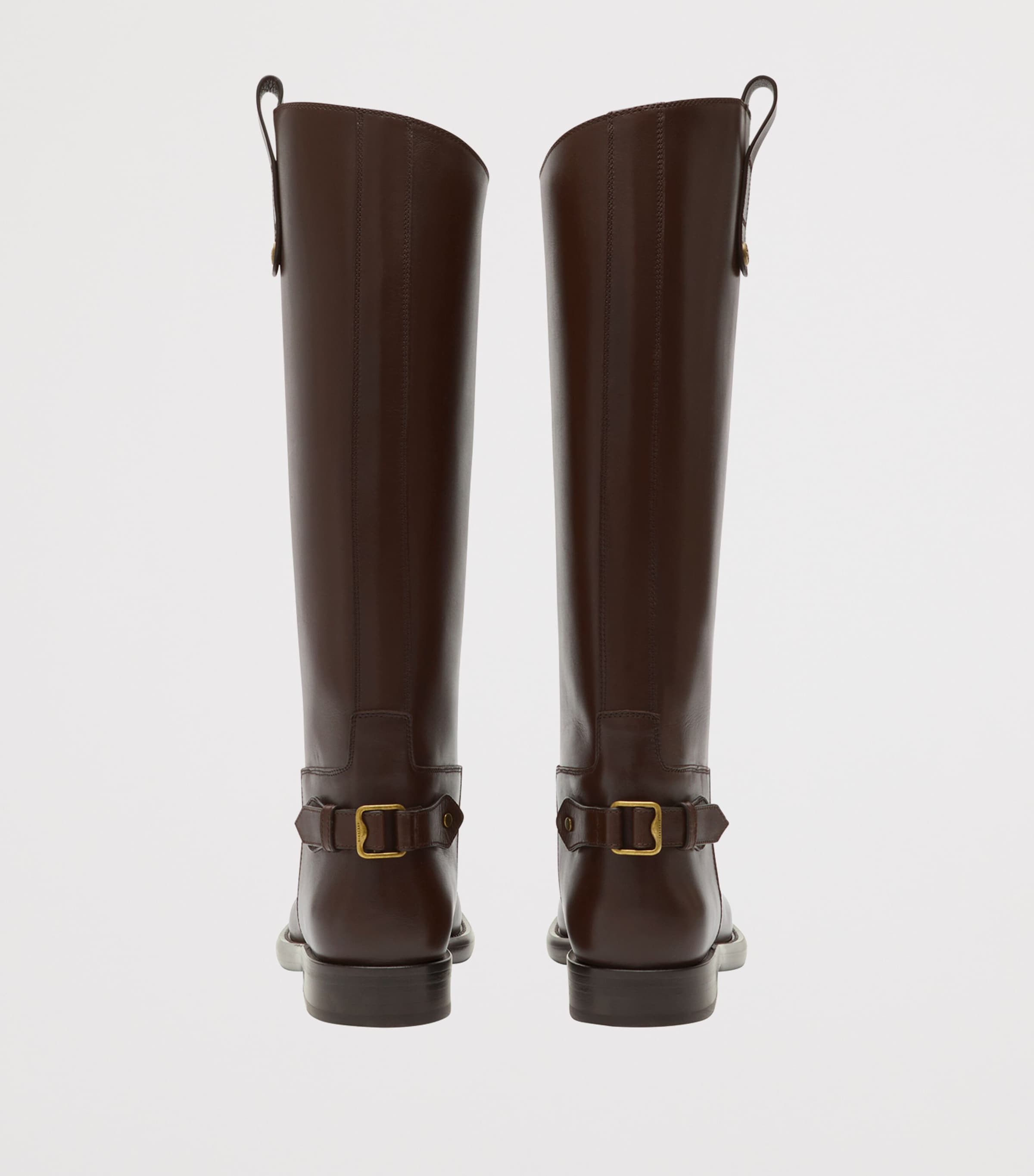 Leather Cavalier Knee-High Boots TREACLE BROWN Image 3