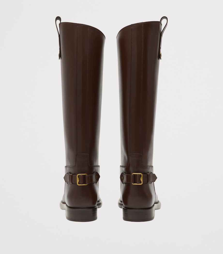 Leather Cavalier Knee-High Boots TREACLE BROWN Image 3