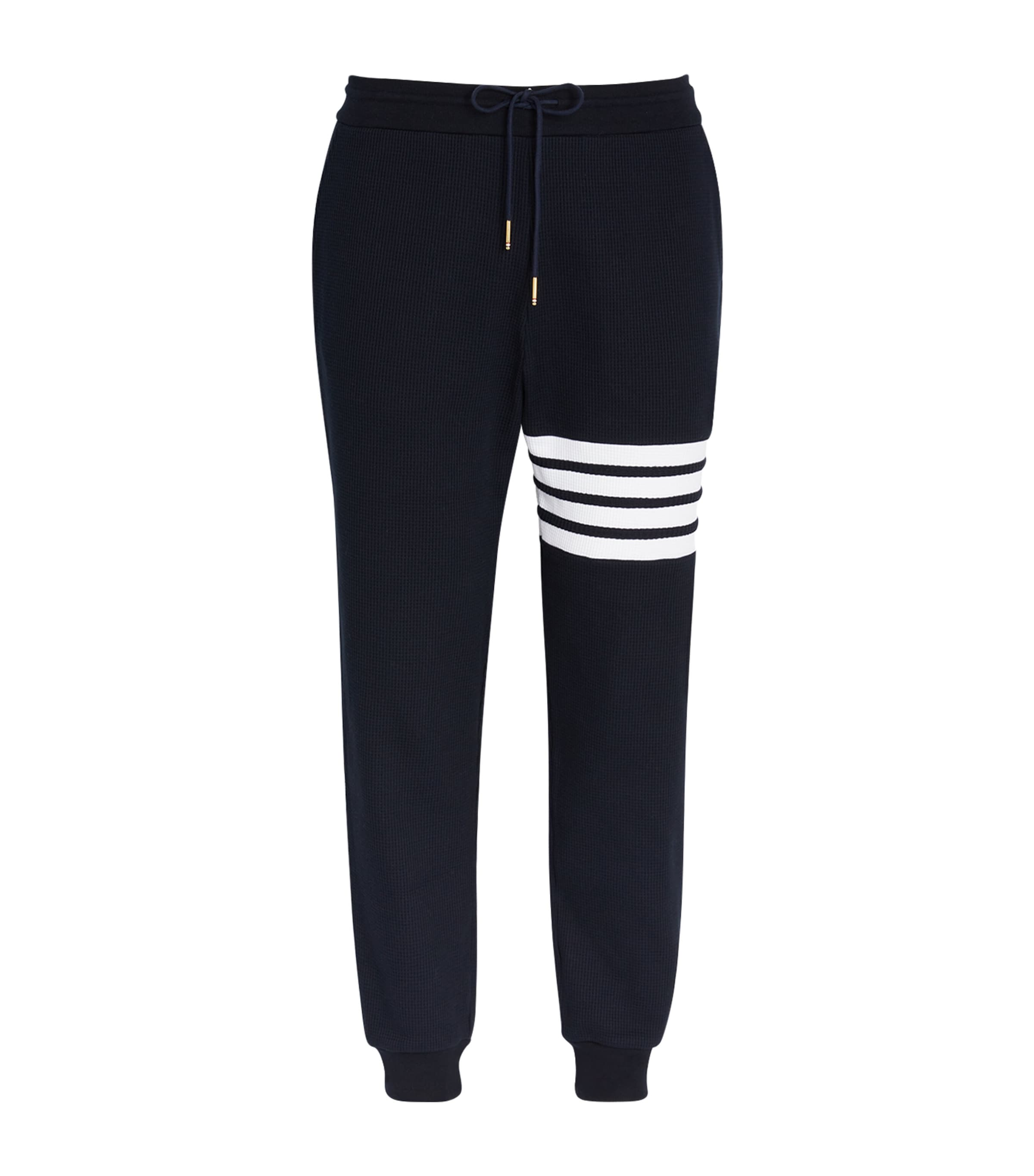 Shop Thom Browne Waffle Knit 4-bar Sweatpants In Navy