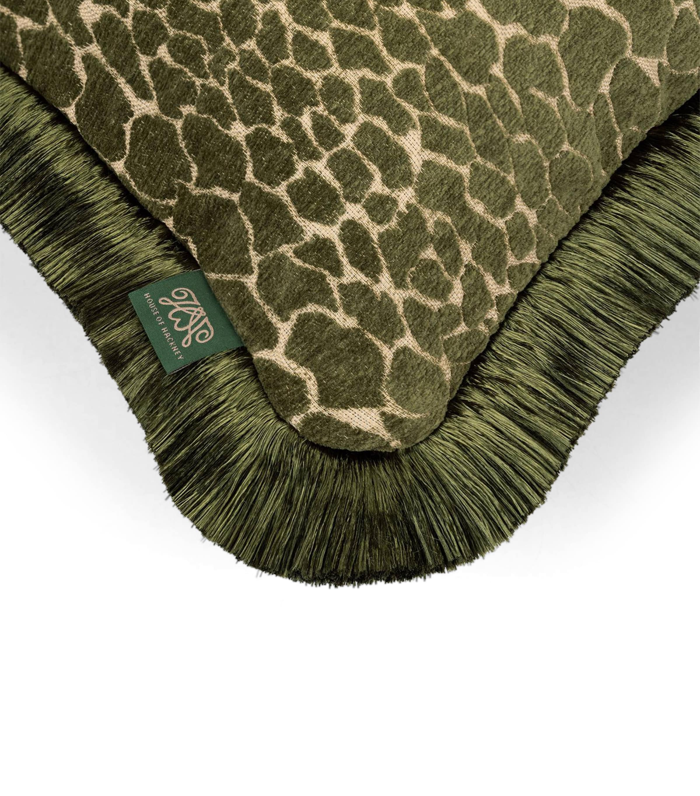 House Of Hackney Jacquard Mara Fringed Cushion (45cm x 45cm) Green Image 2