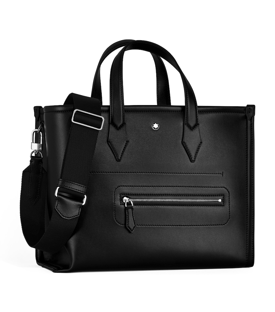 Montblanc Small Leather Soft Tote Bag Black Image 2