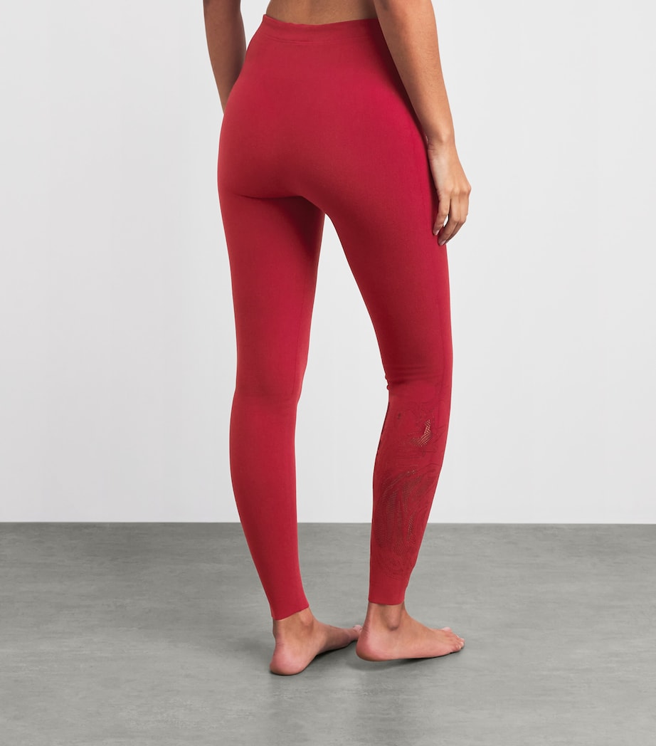 Net-Panel Rose Leggings 3244 CRIMSON Image 5