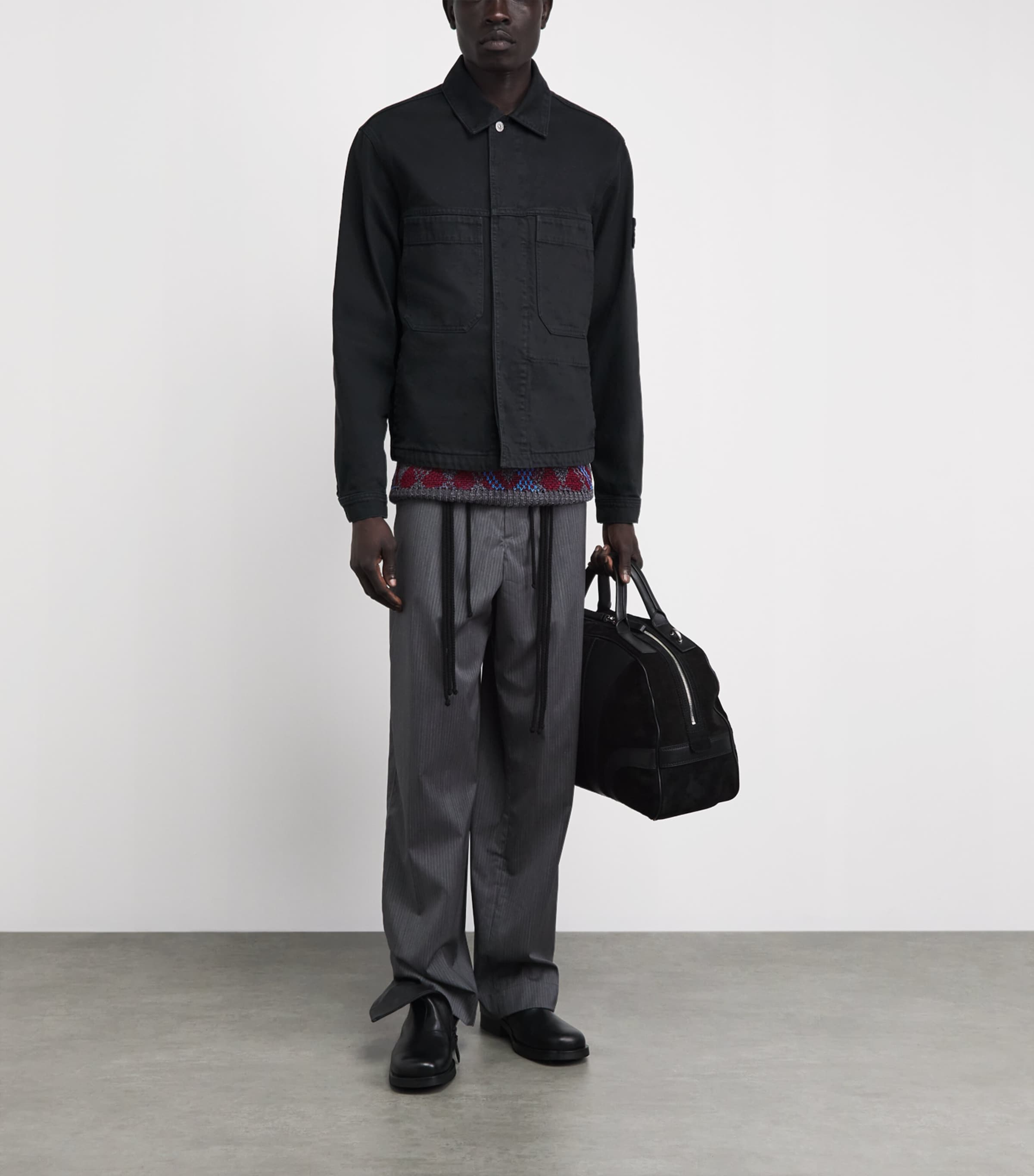 Stone Island Mens Denim Coach Jacket Image 2