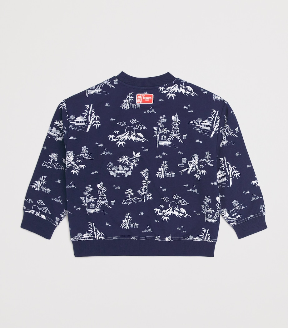 Cotton Printed Sweatshirt (2-14 Years) 84NMEDIEVAL BLUE Image 2