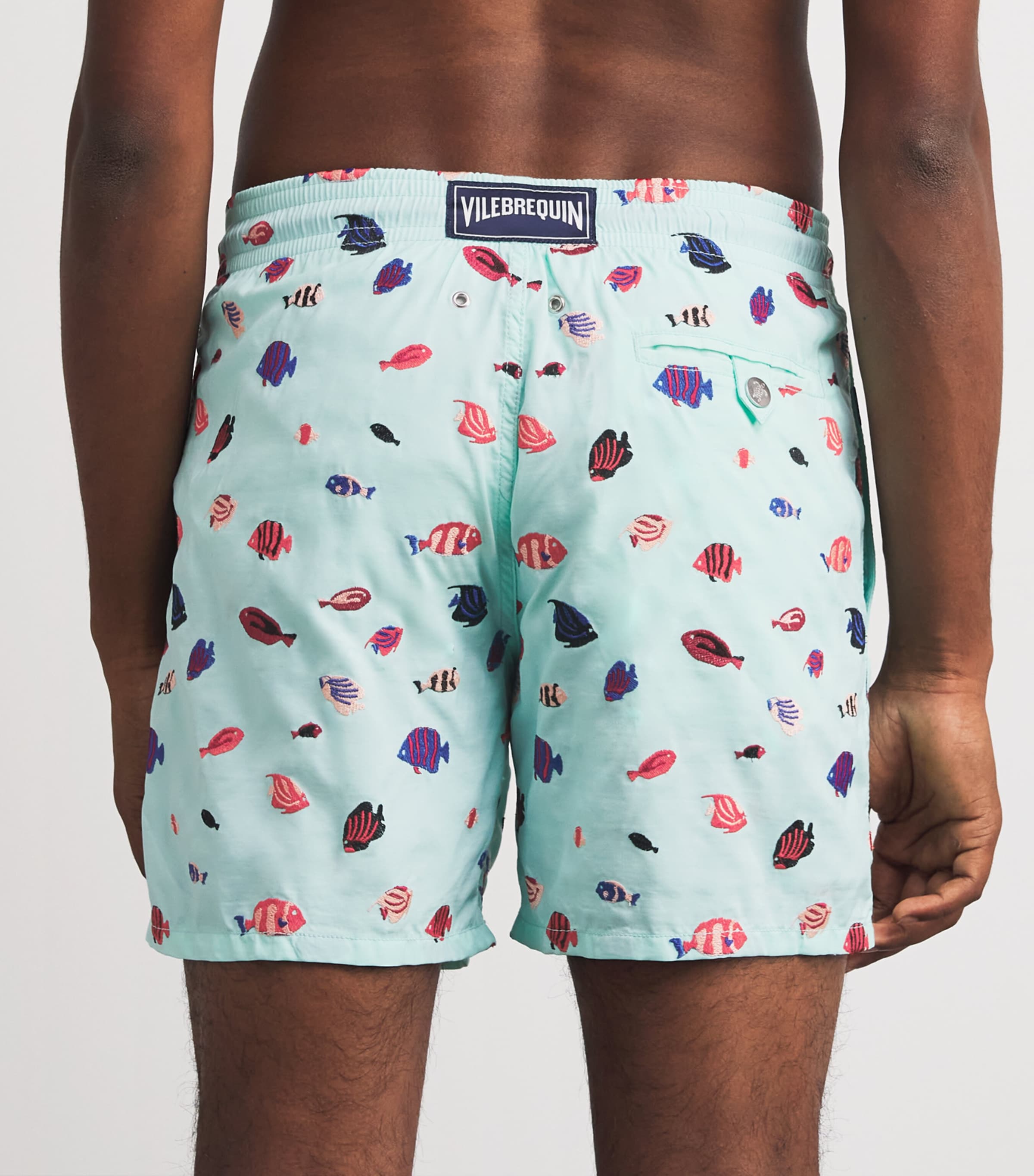 Embroidered Fishy Dance Swim Shorts 344CELADON Image 3