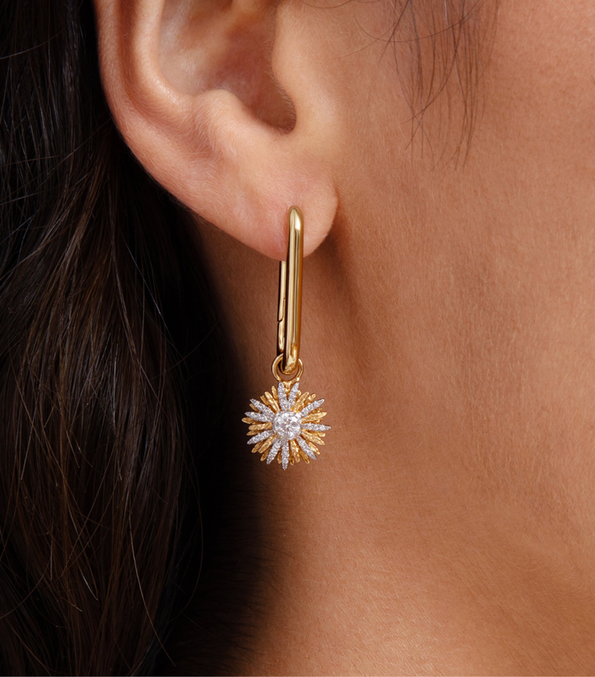 Yellow Gold and Diamond Mythology Daisy Earring Drops YELLOW GOLD Image 2