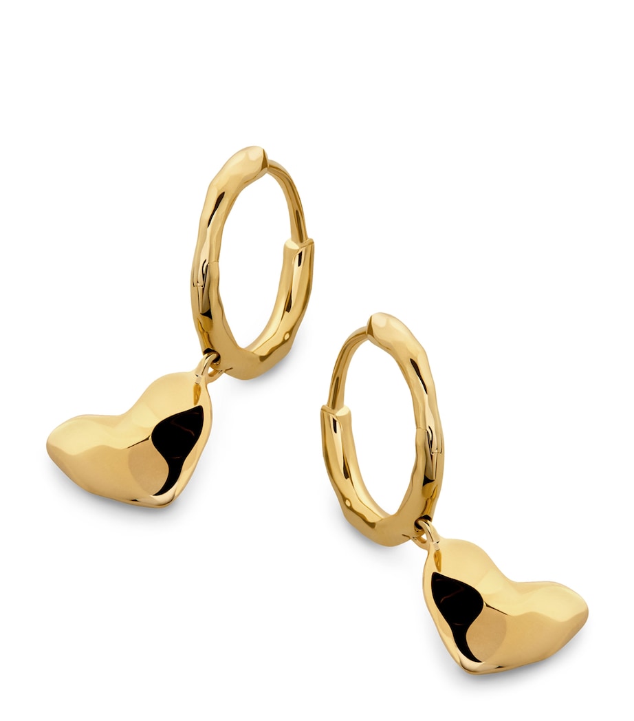 Gold Vermeil Heart Drop Huggie Earrings 18K GOLD VERMEIL Image 1
