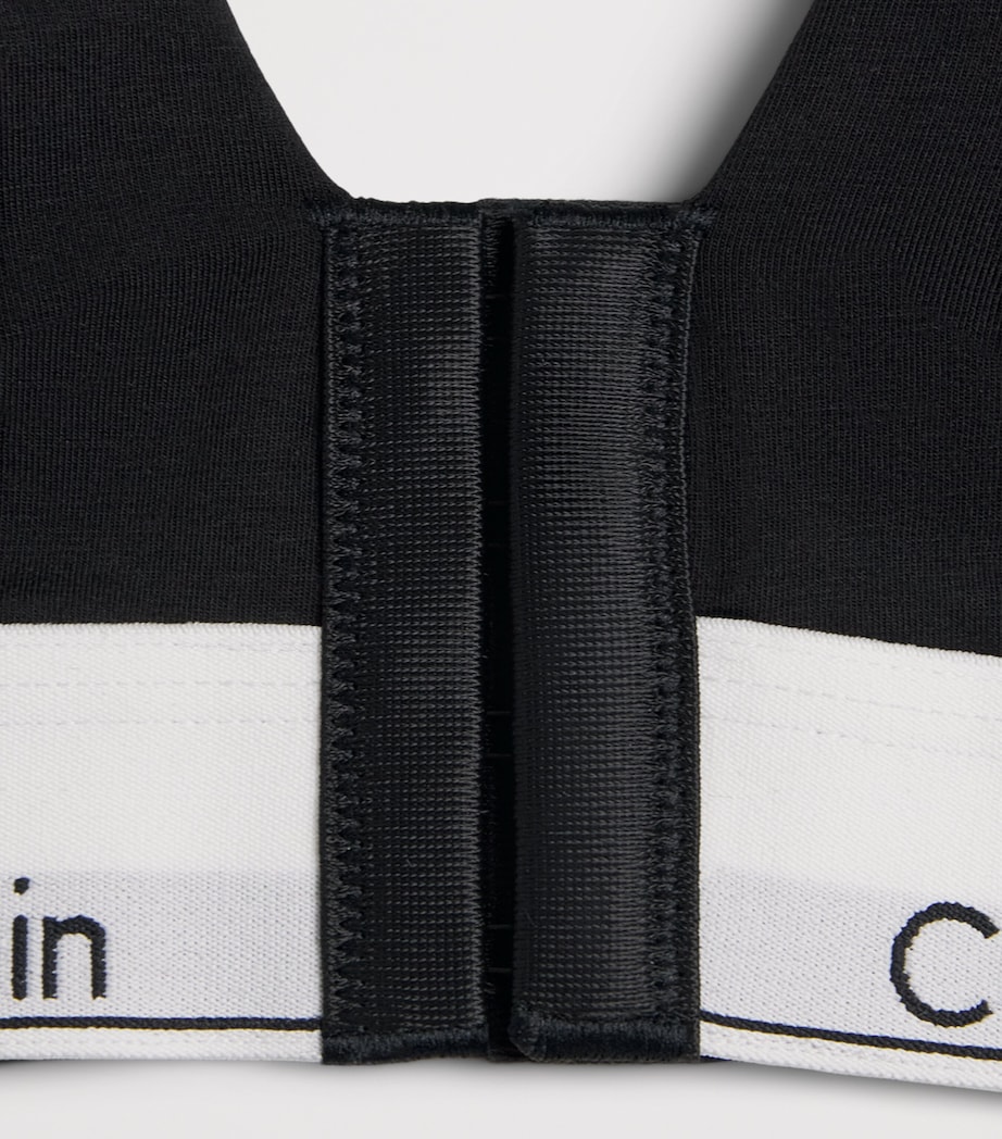 Calvin Klein Womens Cotton-Blend Icon Recovery Bra Black Image 4