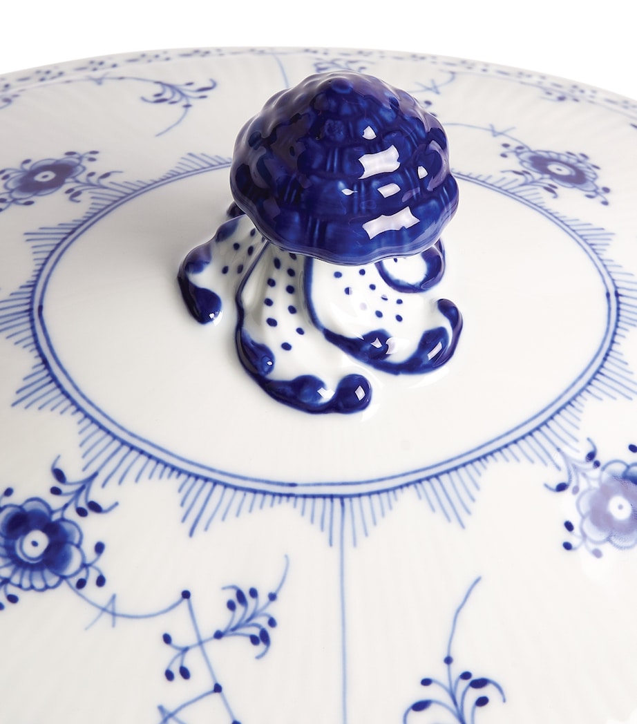 Blue Fluted Half Lace Tureen (32.5cm) BLUE Image 4