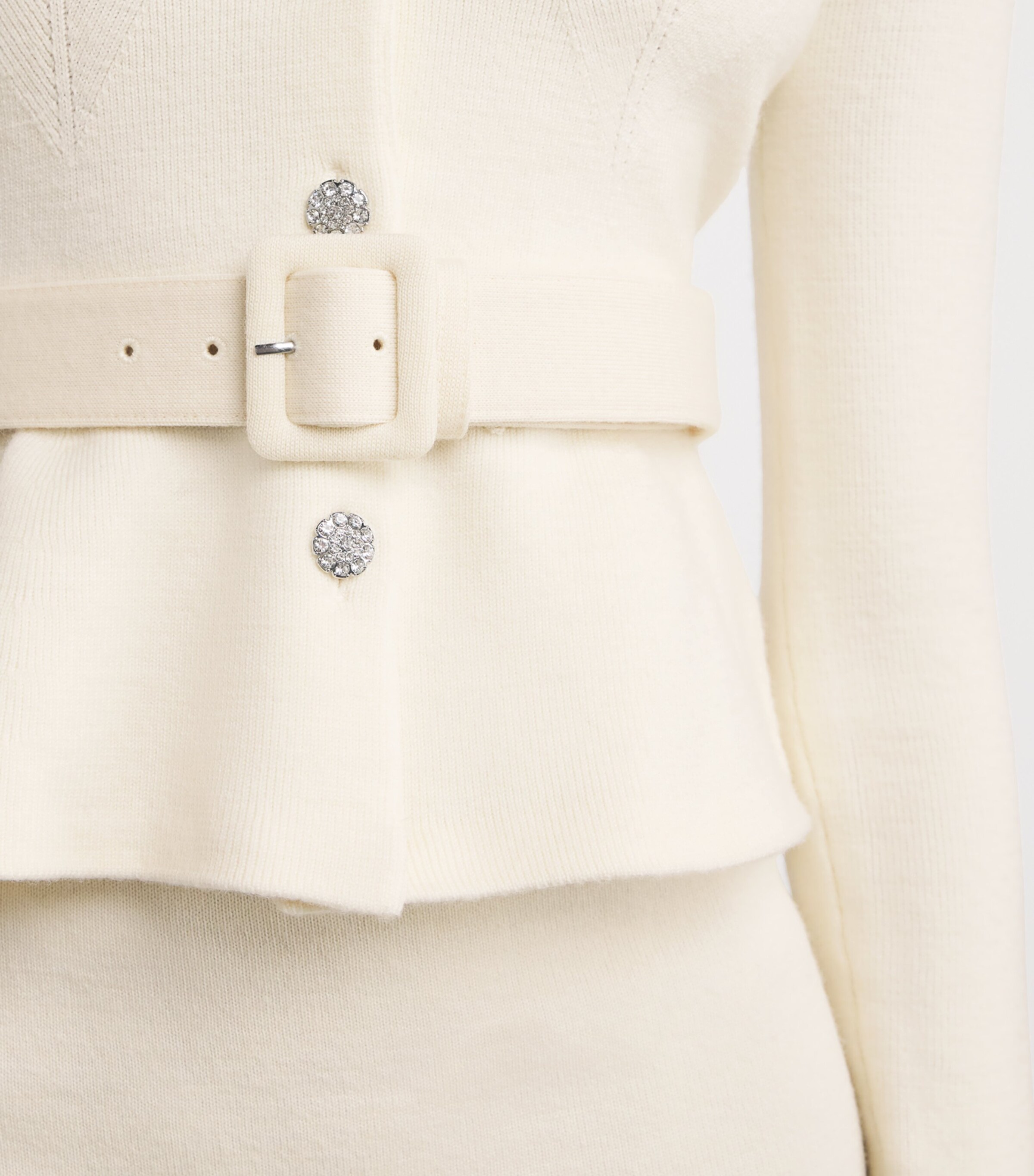 Knitted Embellished Midi Dress CREAM Image 4