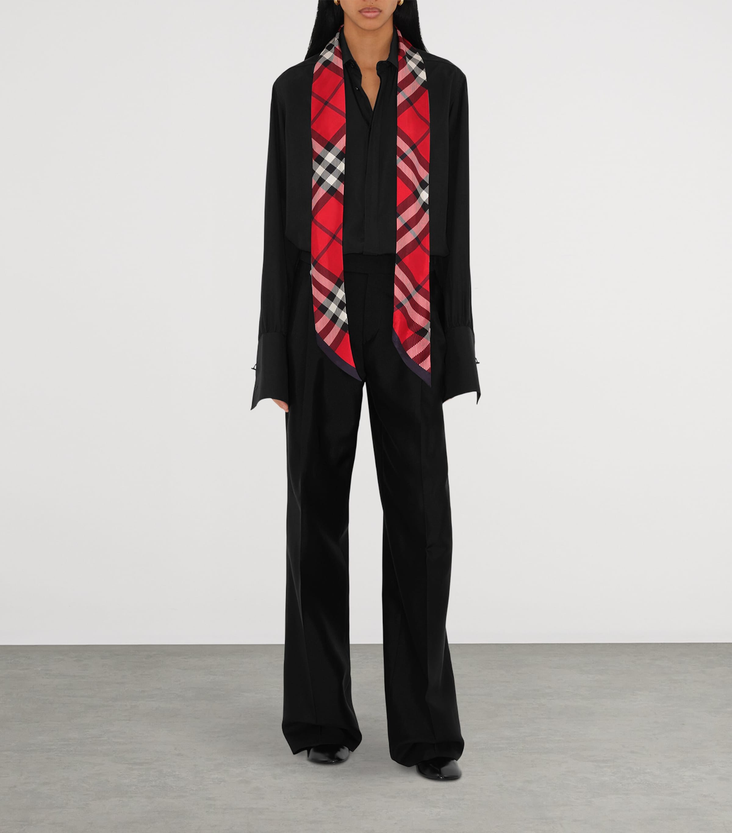 Burberry Silk Skinny Check Scarf Scarlett Image 4