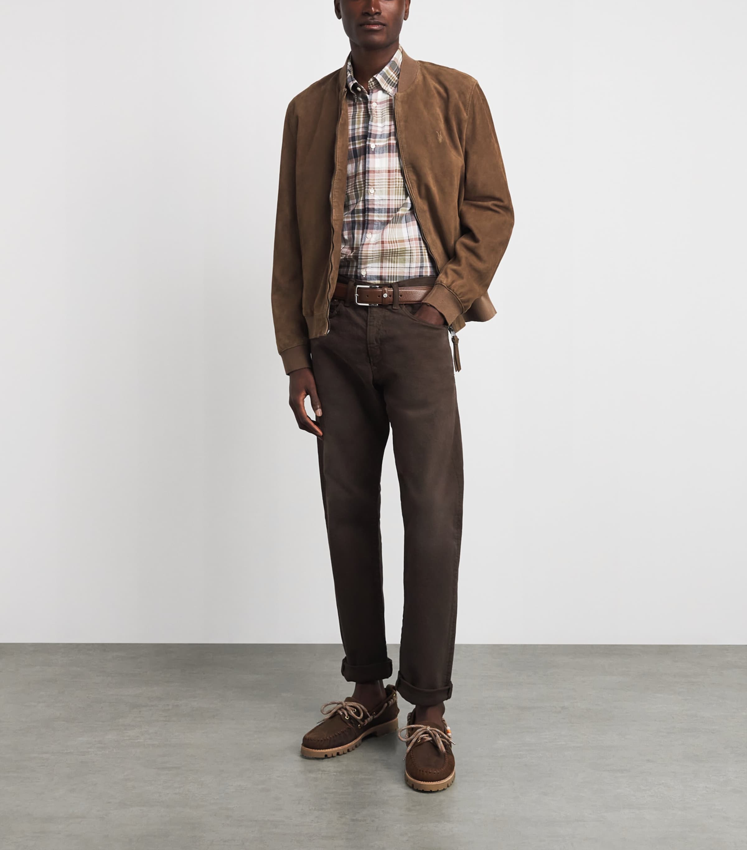 Barbour Mens Cotton Baycliff Check Shirt Burnt Pepper Image 2
