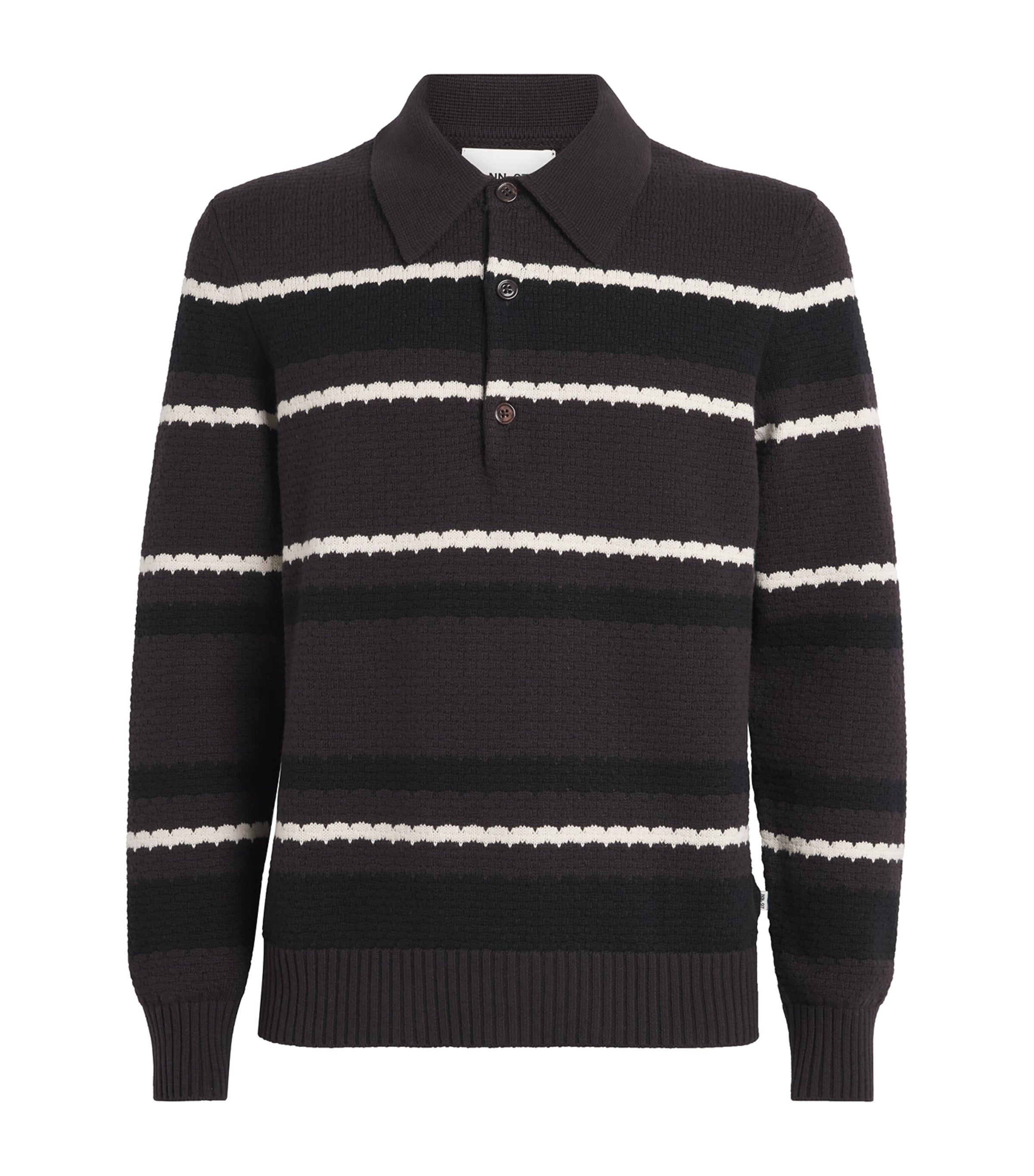 NN.07 Mens Organic Cotton Polo Sweater Dusky Port Image 1