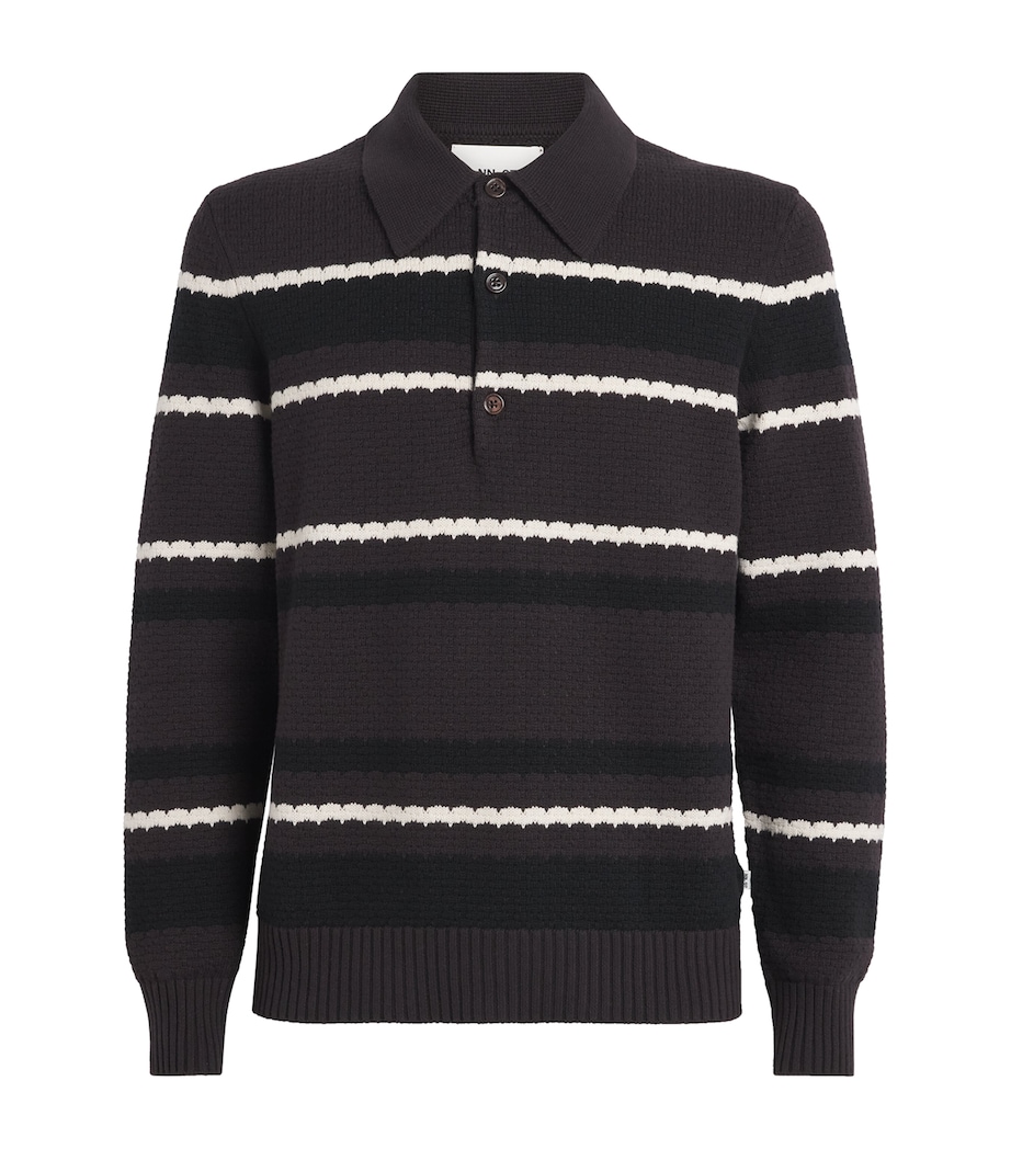 NN.07 Mens Organic Cotton Polo Sweater Dusky Port Image 1