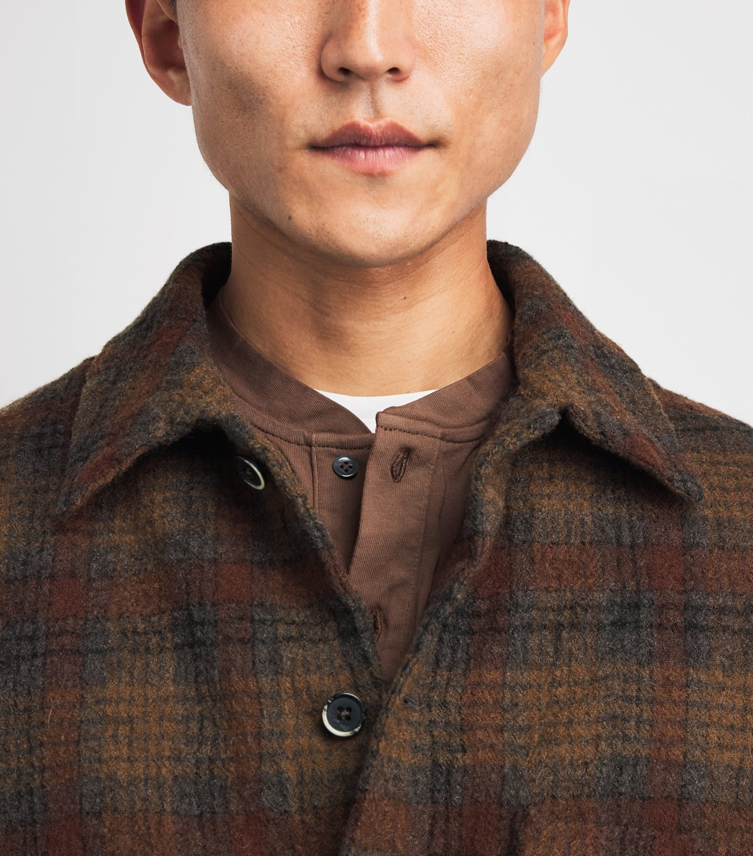 Barena Mens Wool Check Cedrone Overshirt Uni Unico Image 3