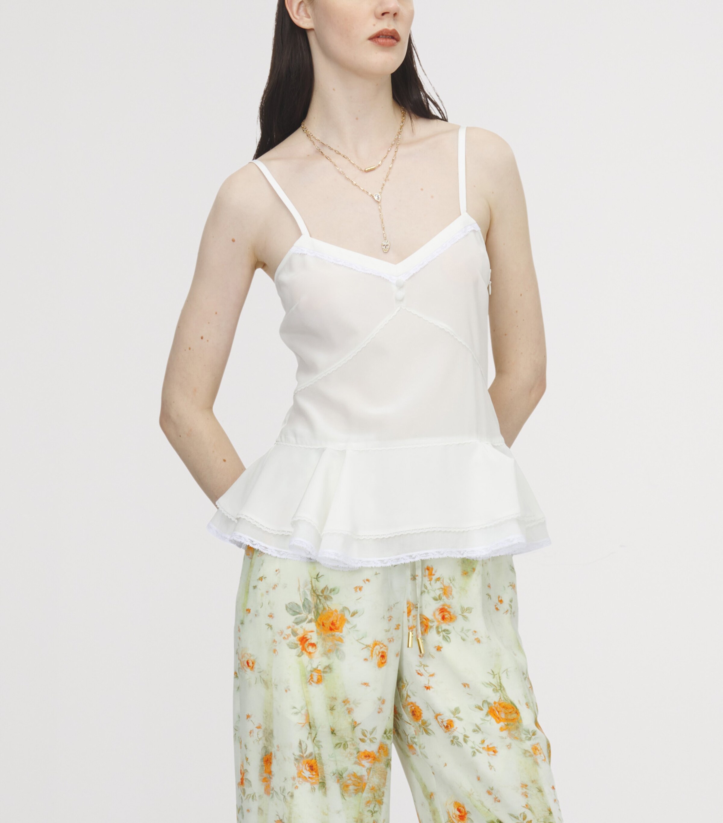 McQueen Womens Silk Peplum Cami Top Image 4