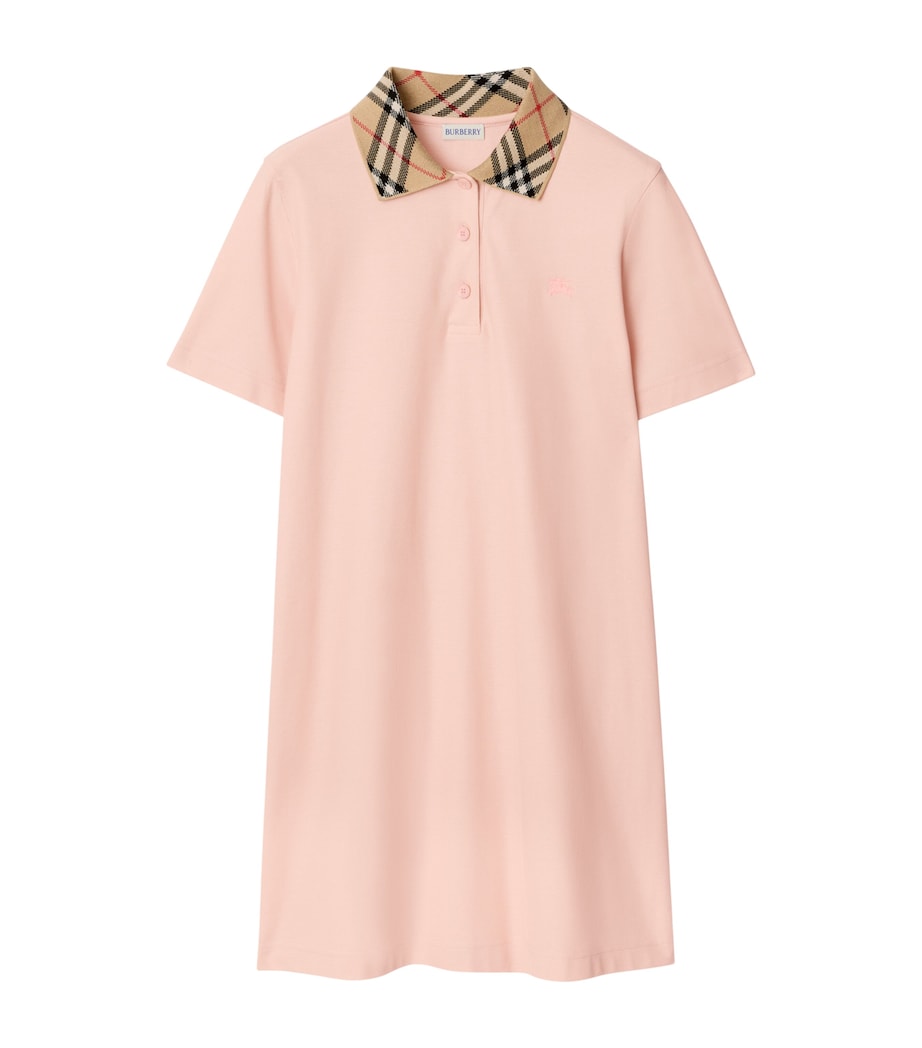 Check-Collar Polo Shirt Mini Dress POSY PINK Image 1