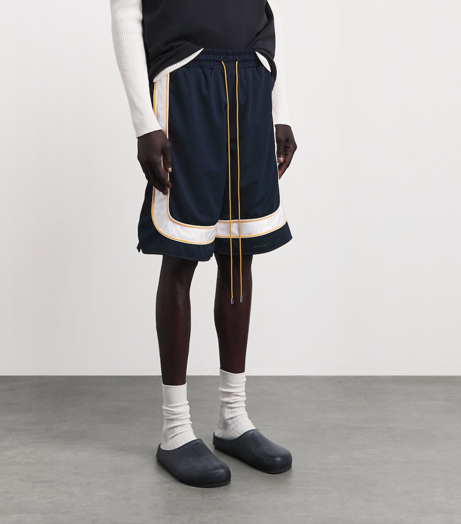 Rhude Mens Mesh Piping Track Shorts Image 4