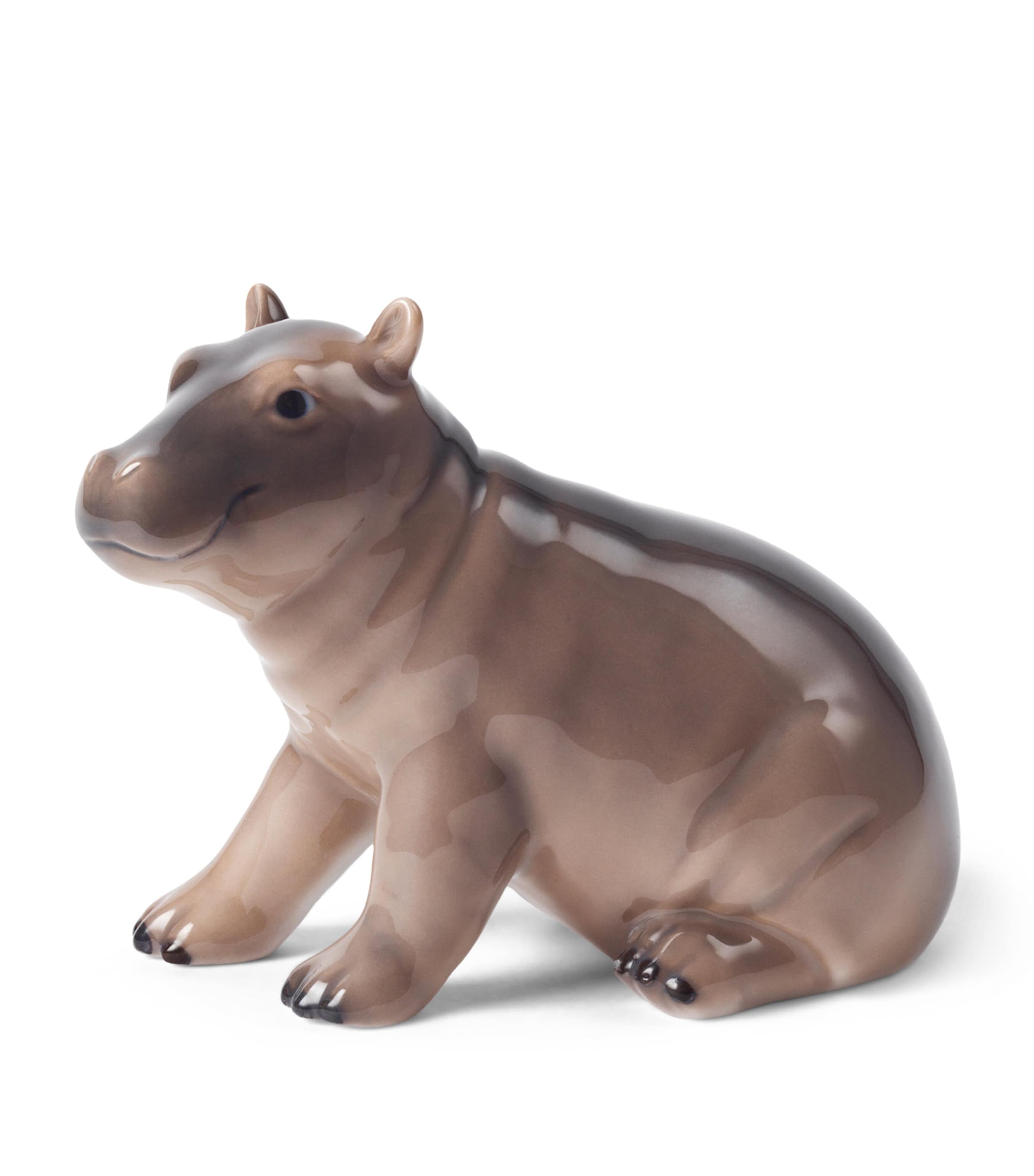 Porcelain Baby Hippo Figurine (9cm) MULTI Image 3