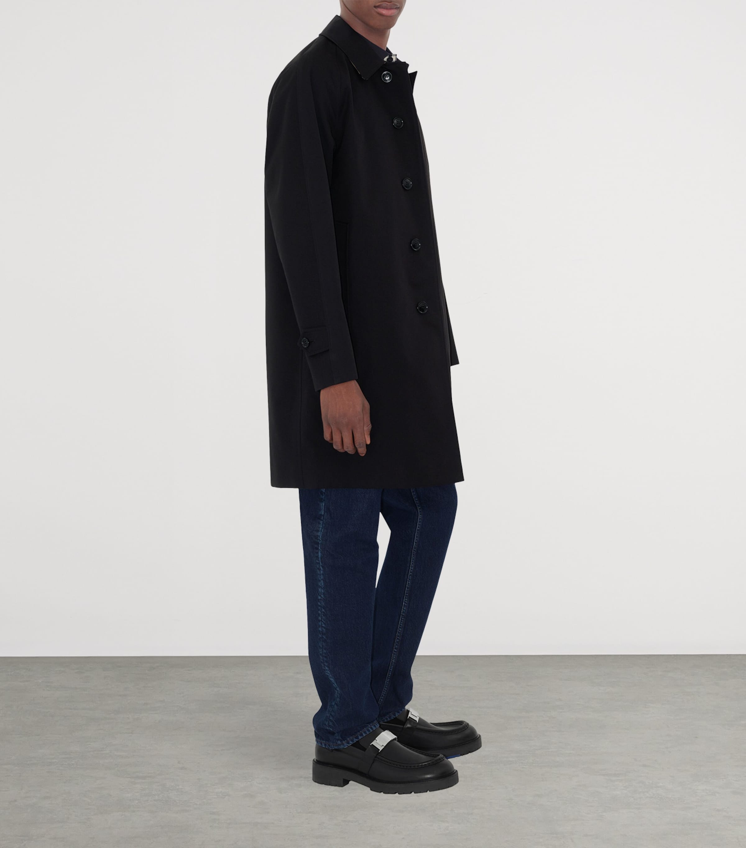 Cotton Camden Heritage Mid-Length Car Coat BLACK Image 3