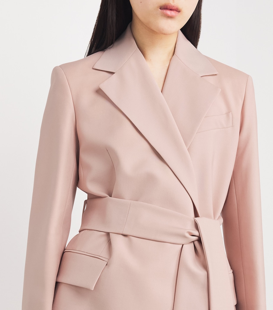 Virgin Wool Belted Blazer POWDER Image 6