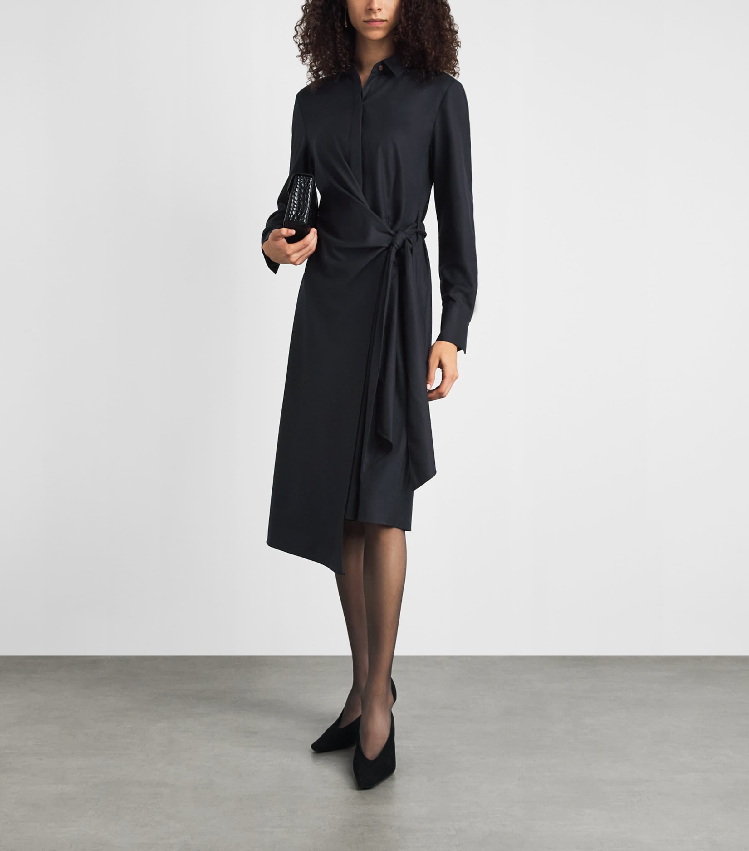 lafayette 148 black dress Cotton Tie-Front Midi Shirt - Its crafted from responsibly cap-sleeve-dress The prettiest 💝 in size:Large