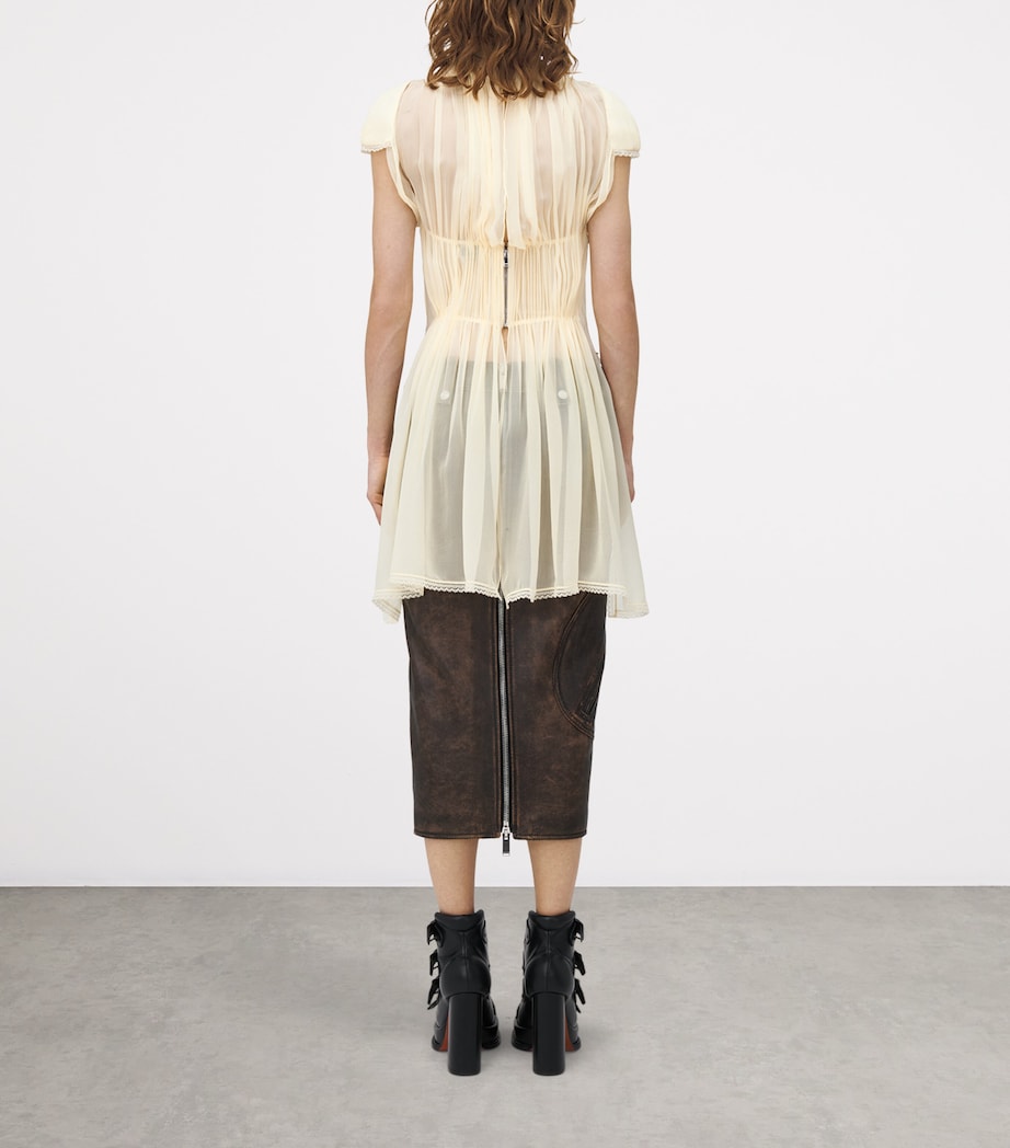 Leather Pencil Midi Skirt 2122 Image 4