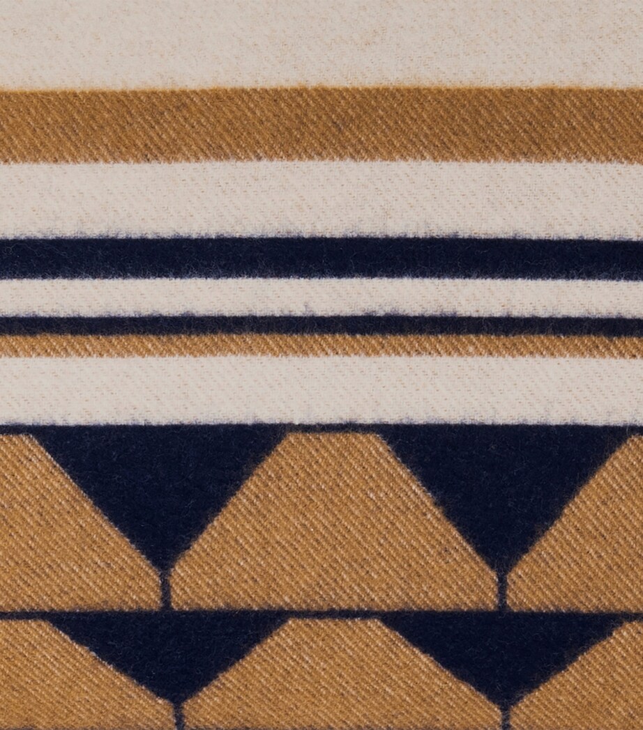 Wool-Cashmere Deco 003 Cushion (40cm x 60cm) 8E29 - BLUE/TAN Image 5