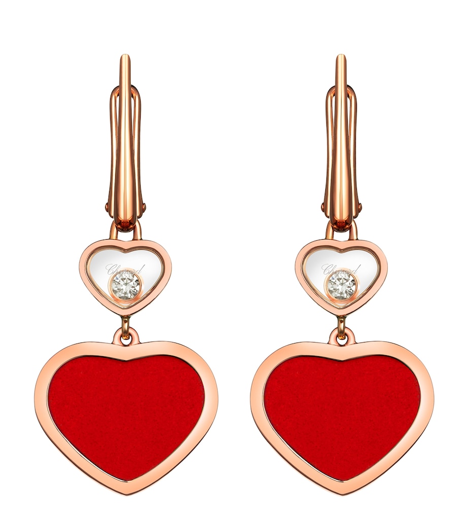 Rose Gold and Diamond Happy Hearts Earrings 18K ROSE GOLD Image 1
