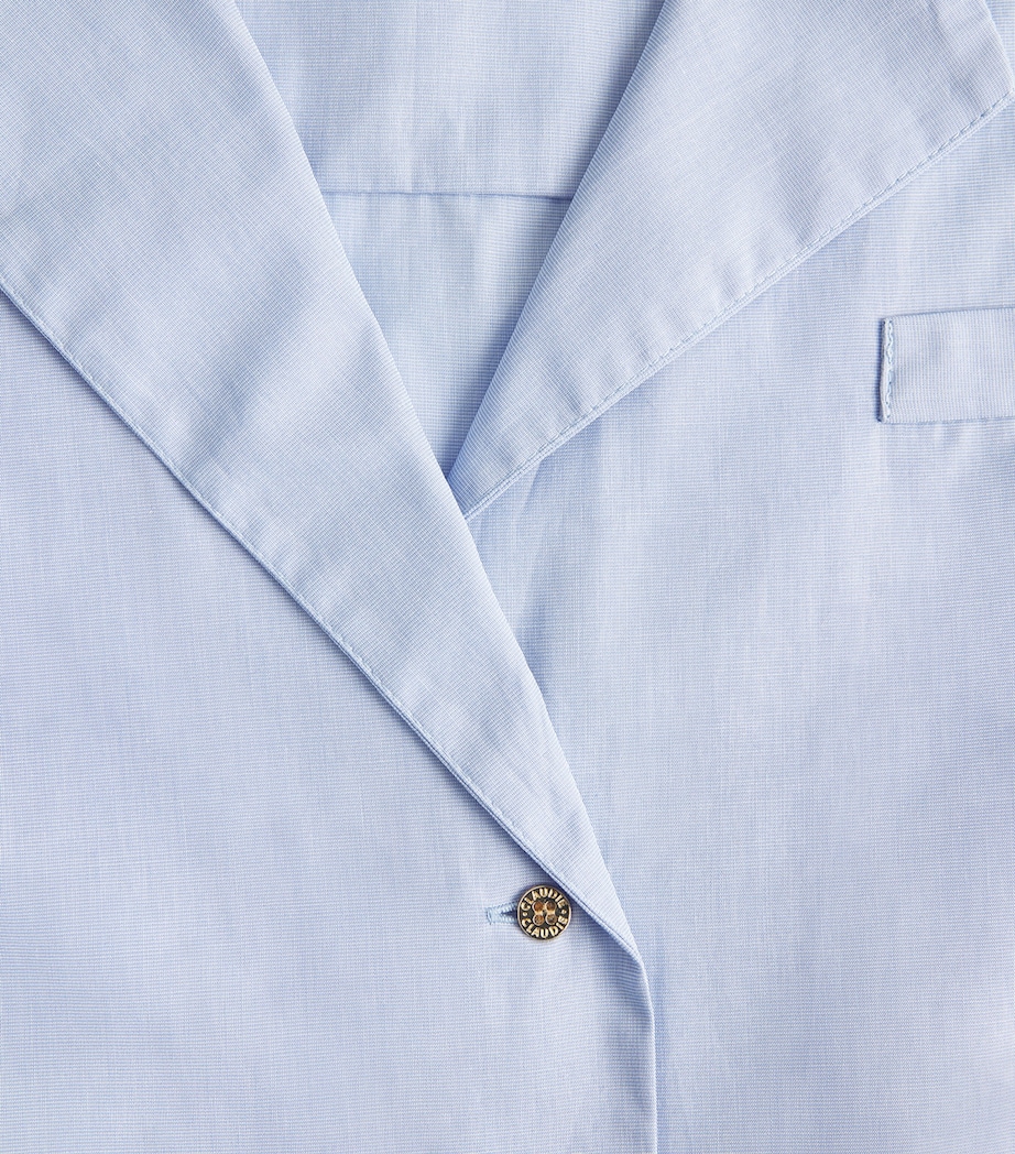 Claudie Pierlot Womens Cotton Poplin Shirt Sky Blue Image 6