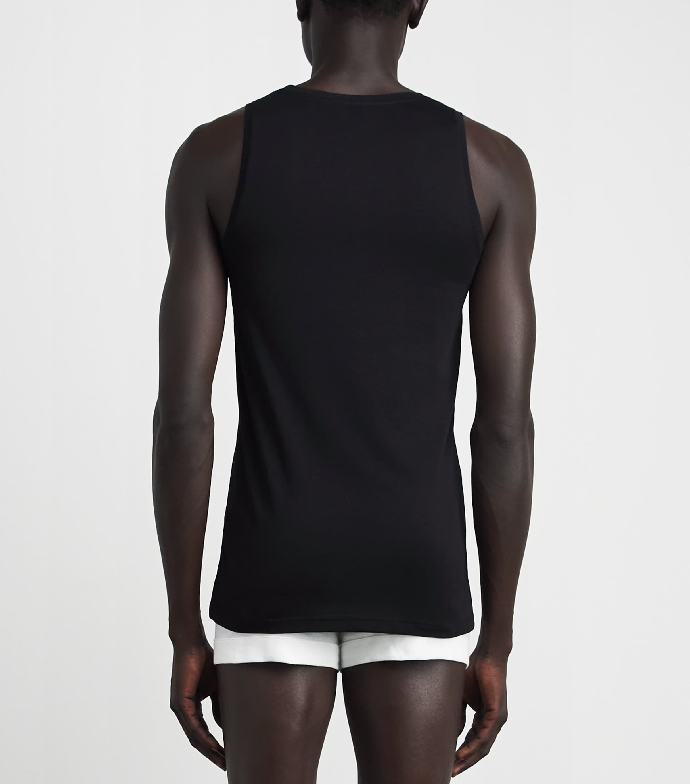 Falke Mens Egyptian Cotton Vest Black Image 3